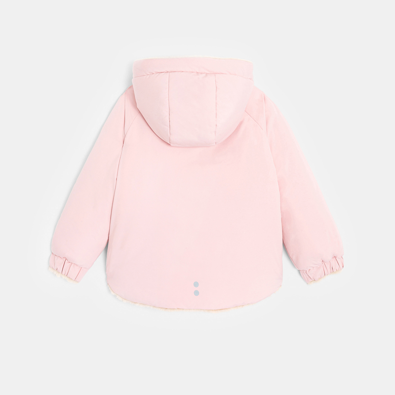 Blouson réversible fausse fourrure rose Fille
