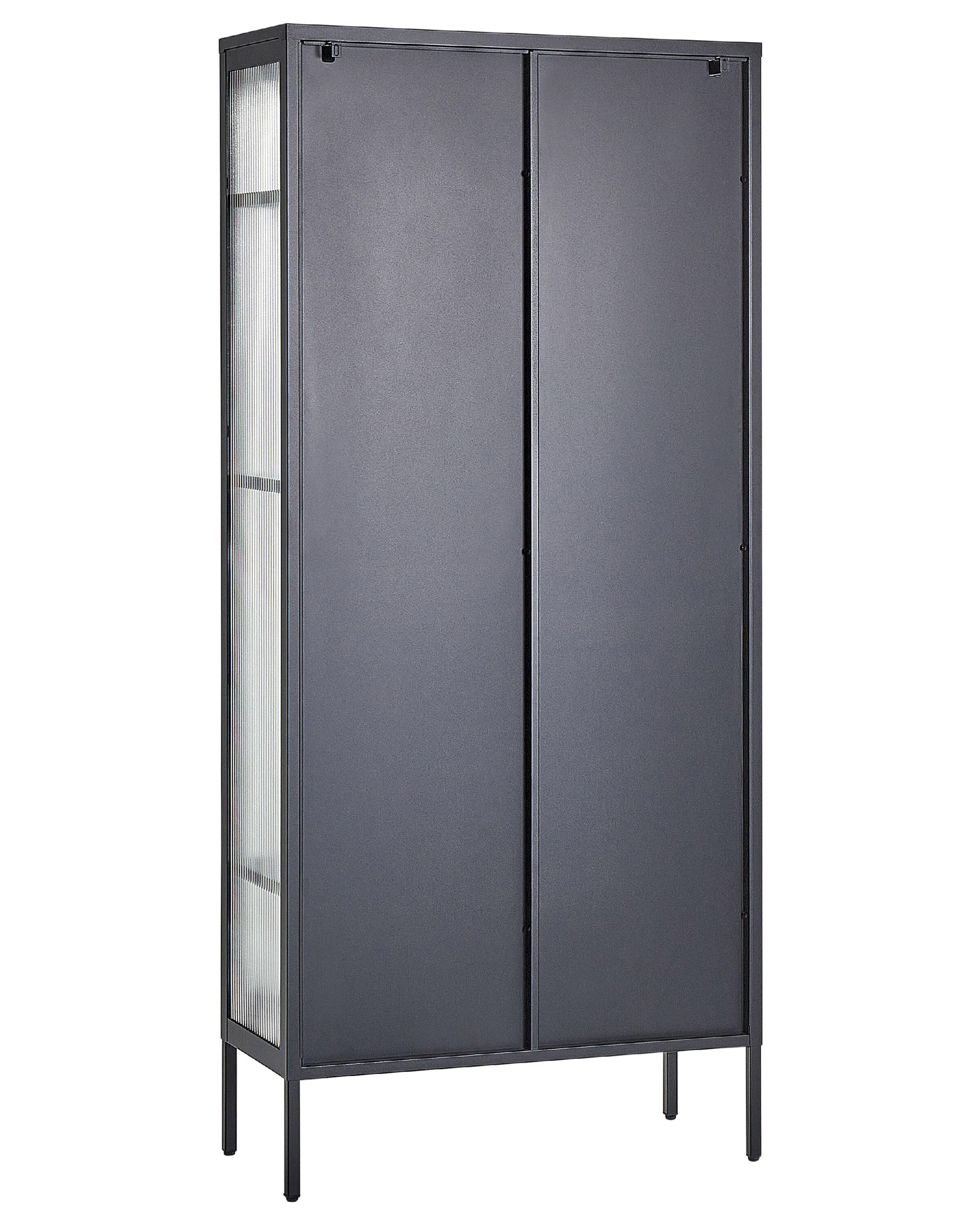 Glazen vitrinekast FOXTON Metaal 80 cm Zwart