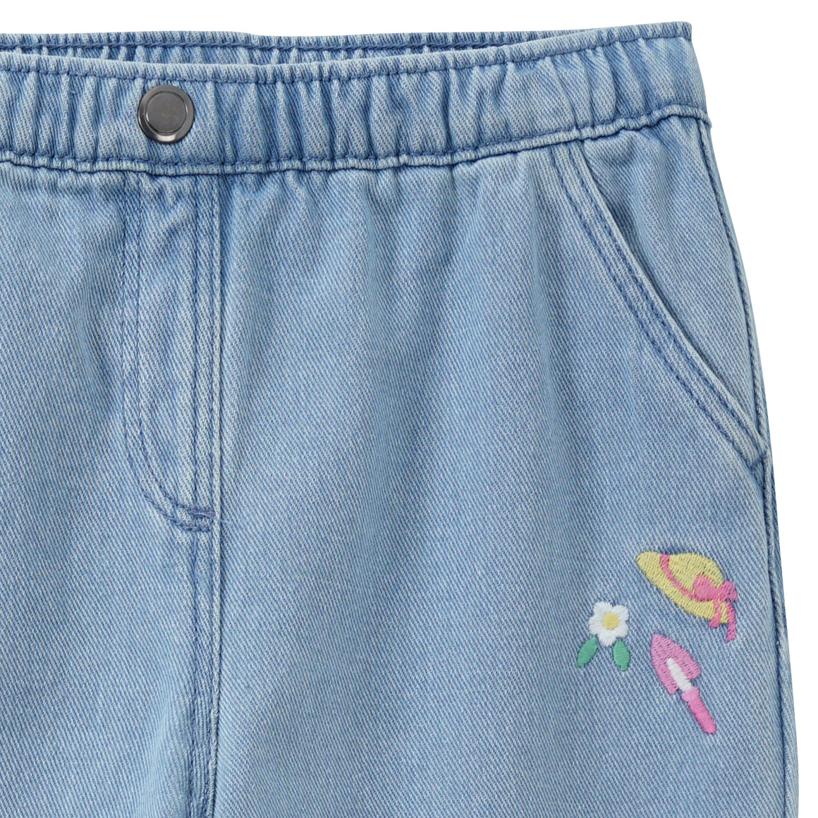 Topolino Mädchen Jeans mit Stickereien hellblau