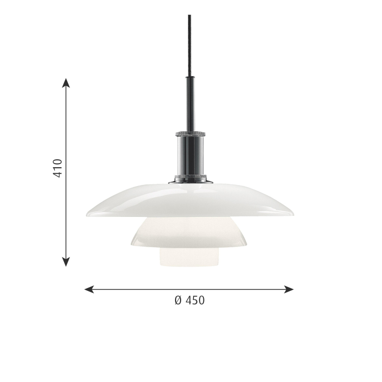 Louis Poulsen PH 4,5-4 hanglamp Ø45 glas