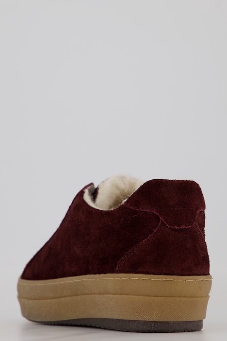 Leder-Sneaker, Wollfutter, Veloursleder, Weite H