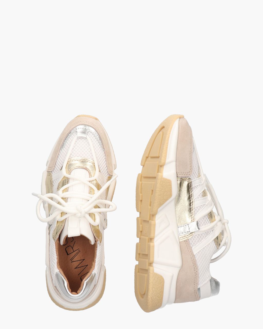 DWRS Label Los Angeles Mesh Wit/Goud Damessneakers