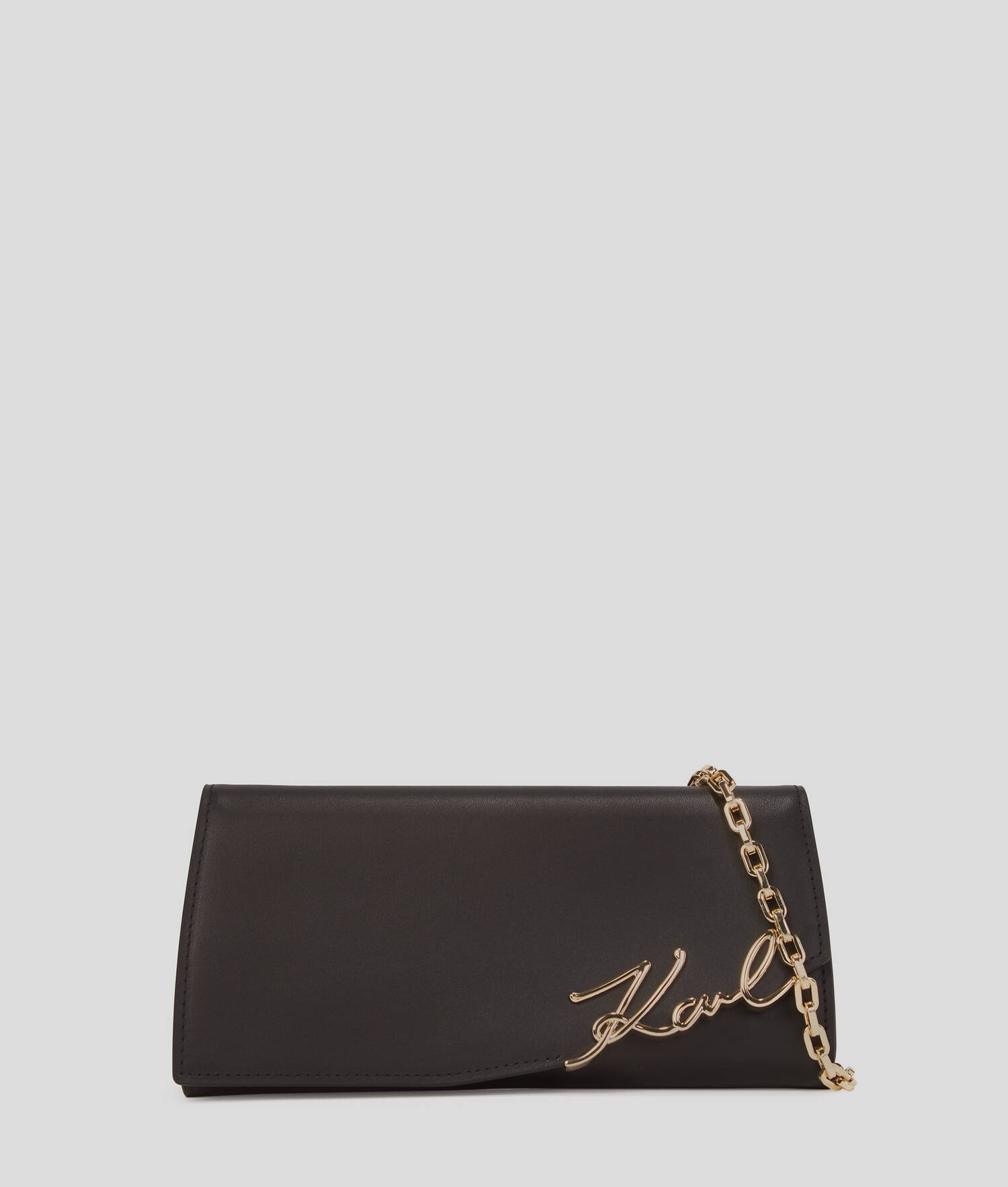PORTEFEUILLE À BANDOULIÈRE K/SIGNATURE - Noir/Or