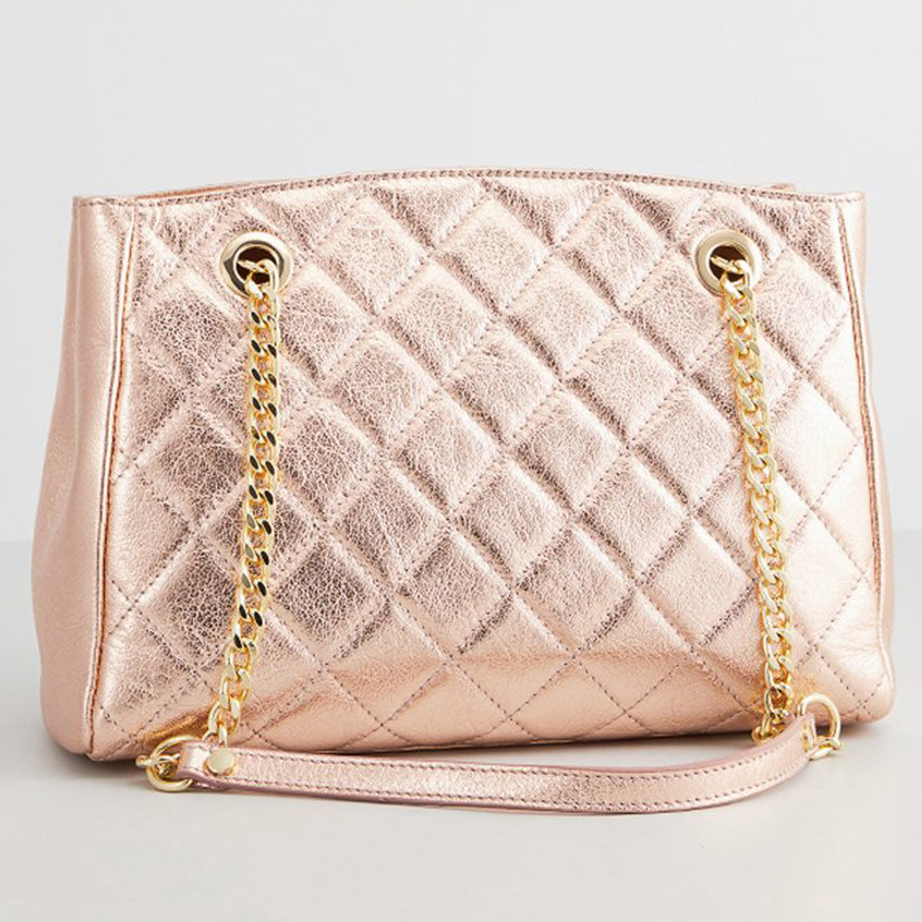 Christian Laurier Sac porté épaule en Cuir Pauline rose doré - 28x19.5x12 cm