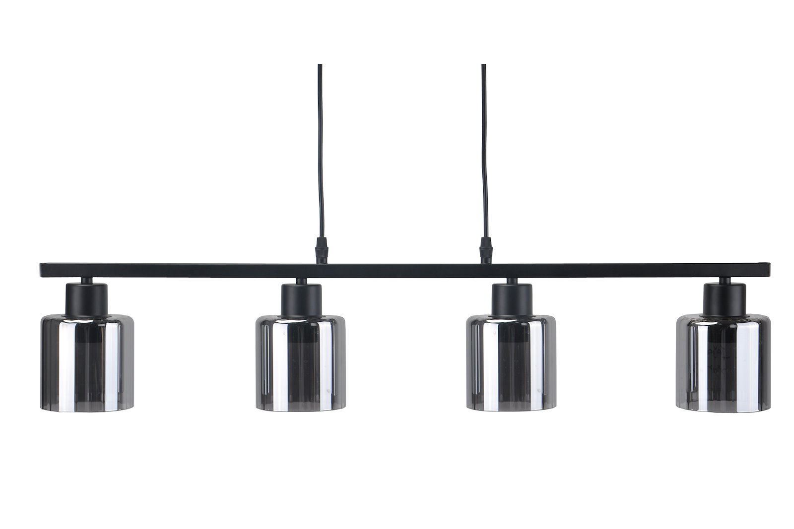 Darwin taklampe Sort takrekke med sotet glass,4 lys E27