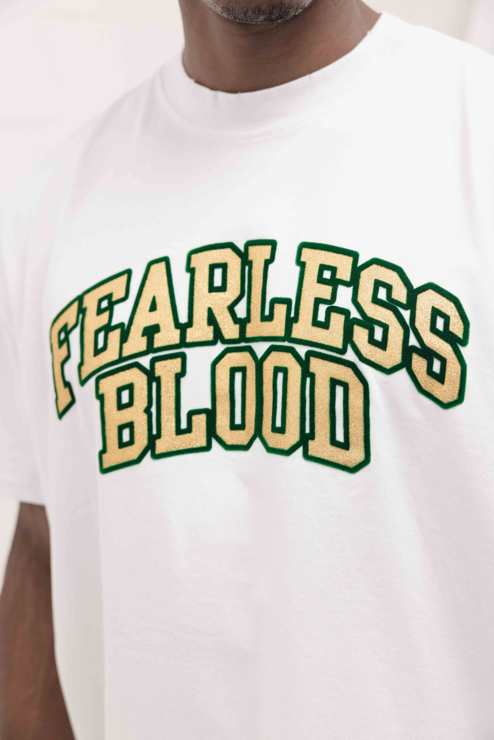 Fearless Blood Logoprint T-Shirt Heren Wit/Groen