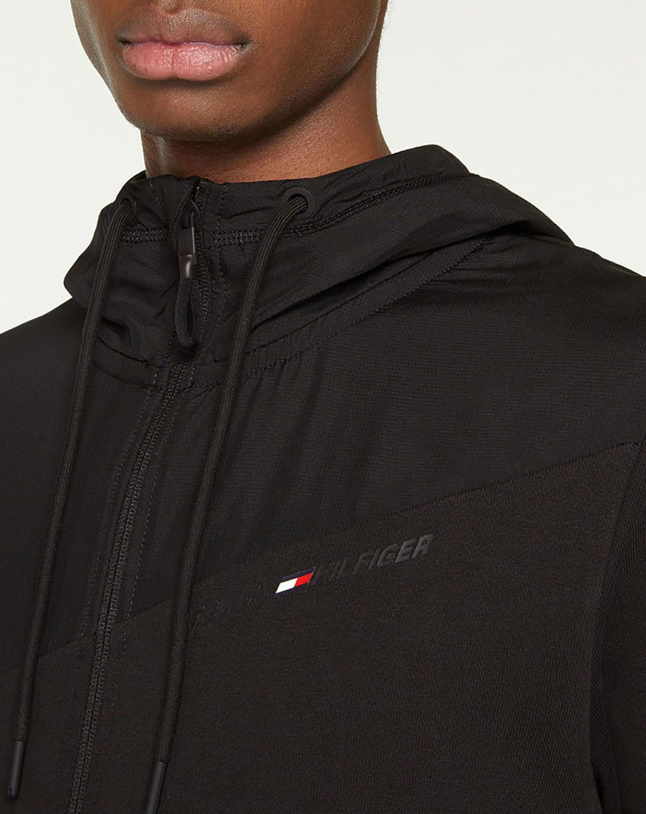 Tommy Hilfiger Sweat zippé mix sport hoody noir