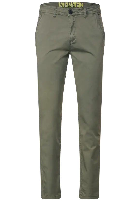 Regular Fit Chinohose - mud green