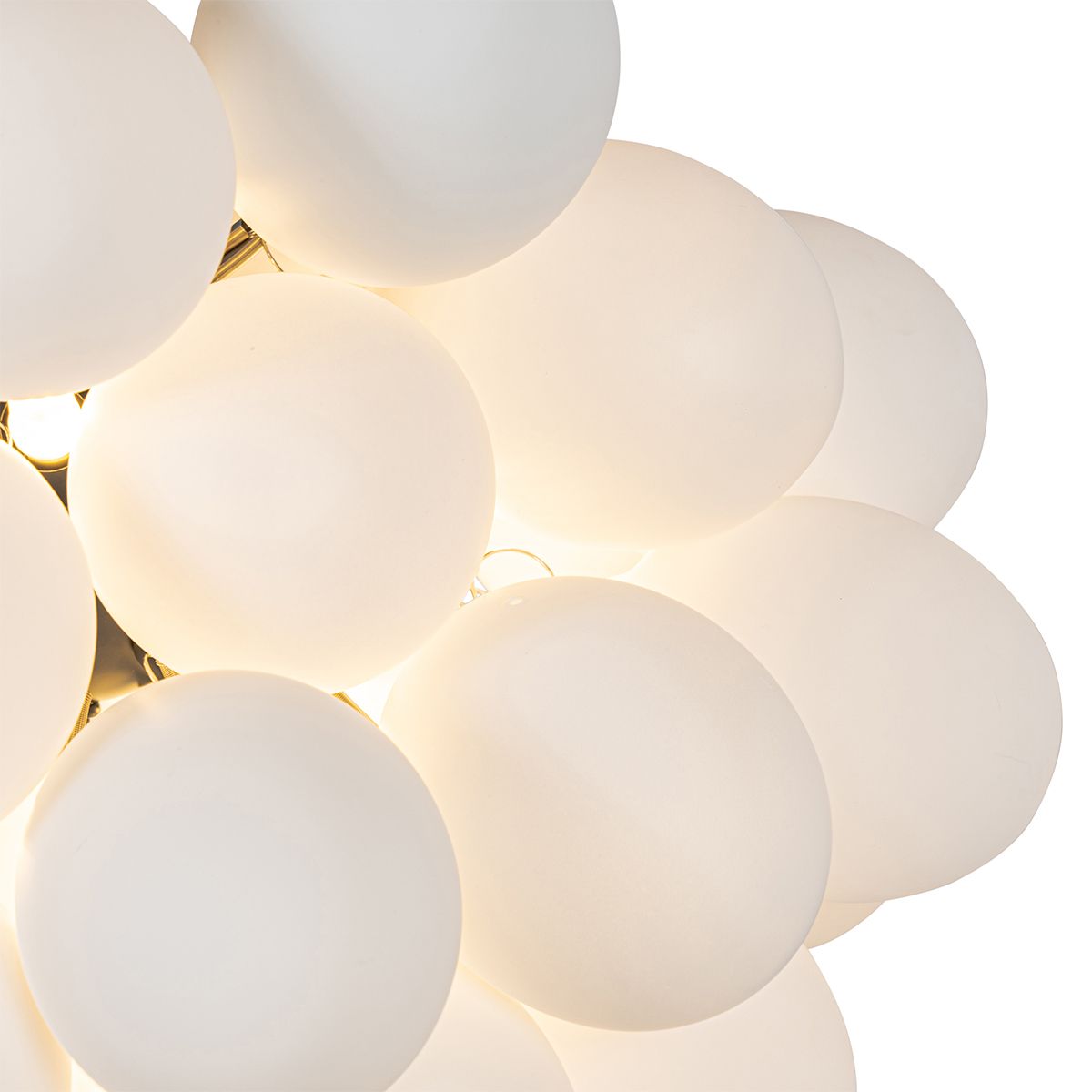 Art deco hanglamp zwart met opaal glas 8-lichts rond - Uvas