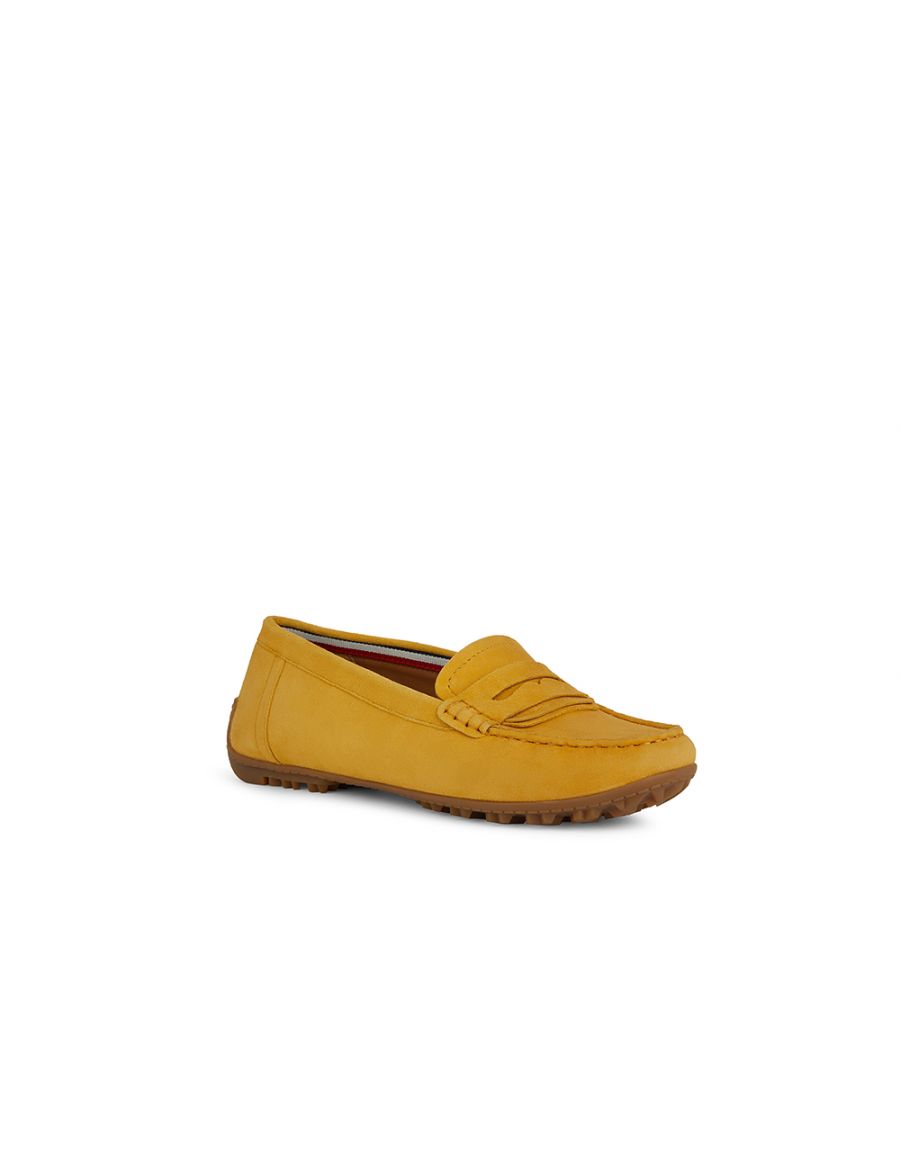 Mocassins daim jaune