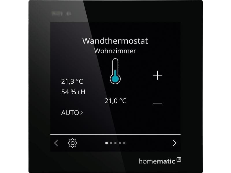 Homematic IP Smart Home Wired Glasdisplay Plus Zum Steuern von Heizungen, Leuchten, Rollläden und Jalousien – HmIPW-WGD-PL