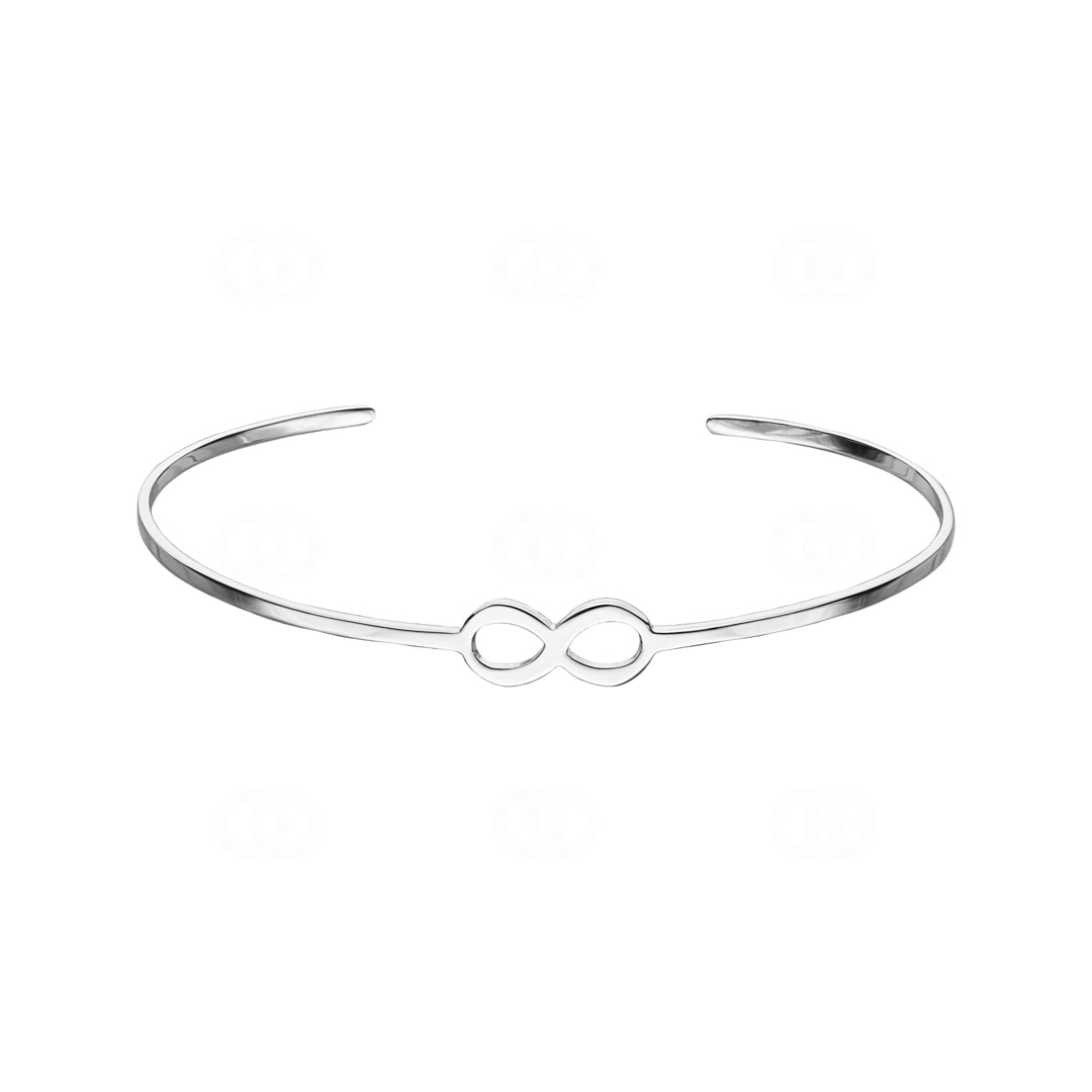 Armreif offen 925 Silber rhodiniert Infinity 58 x 48mm