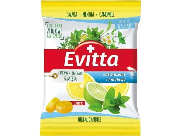 polbioeco Evitta sukkerfrie godteri med smak av salvie, sitron og hyllebær 60 g