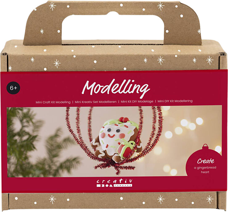 Creativ Company Mini DIY Kit Modellering, Hjerteformet julefigur