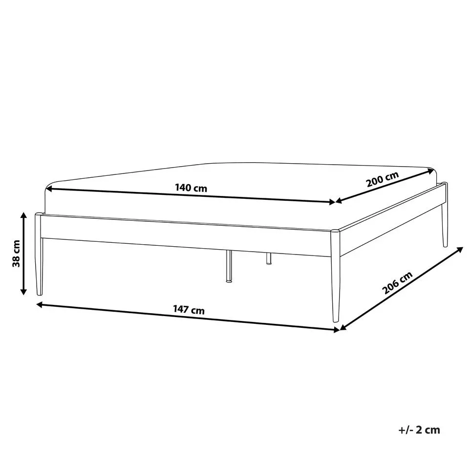 VAURS - Tweepersoonsbed - Wit - 140 x 200 cm - Staal