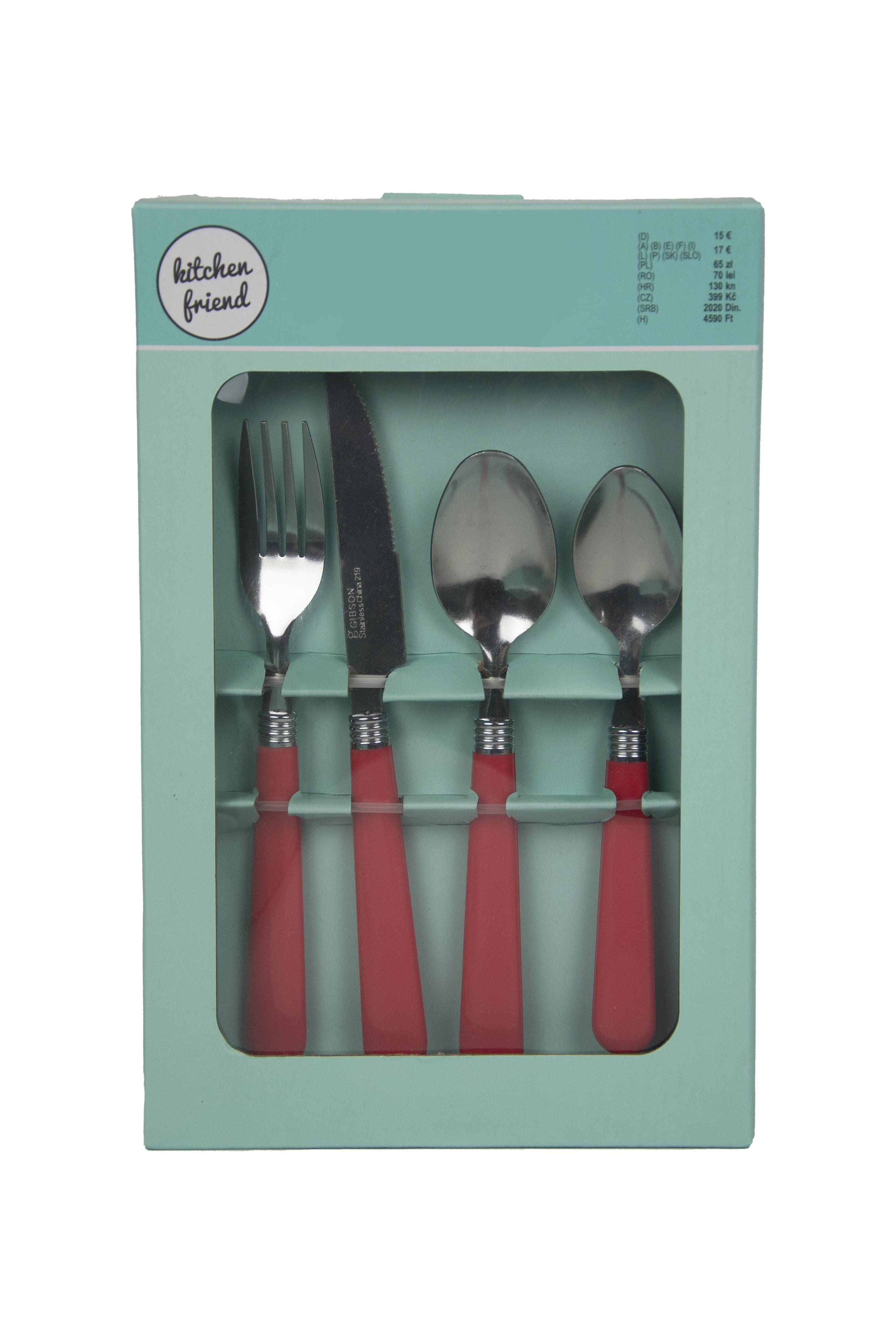 MENAGERE 24 PIECES BISTROT ROUGE