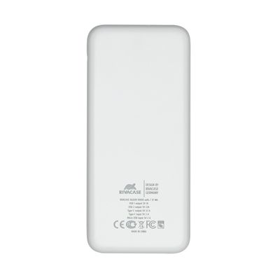 Rivacase - Batterie externe - 10000 mAh - blanc