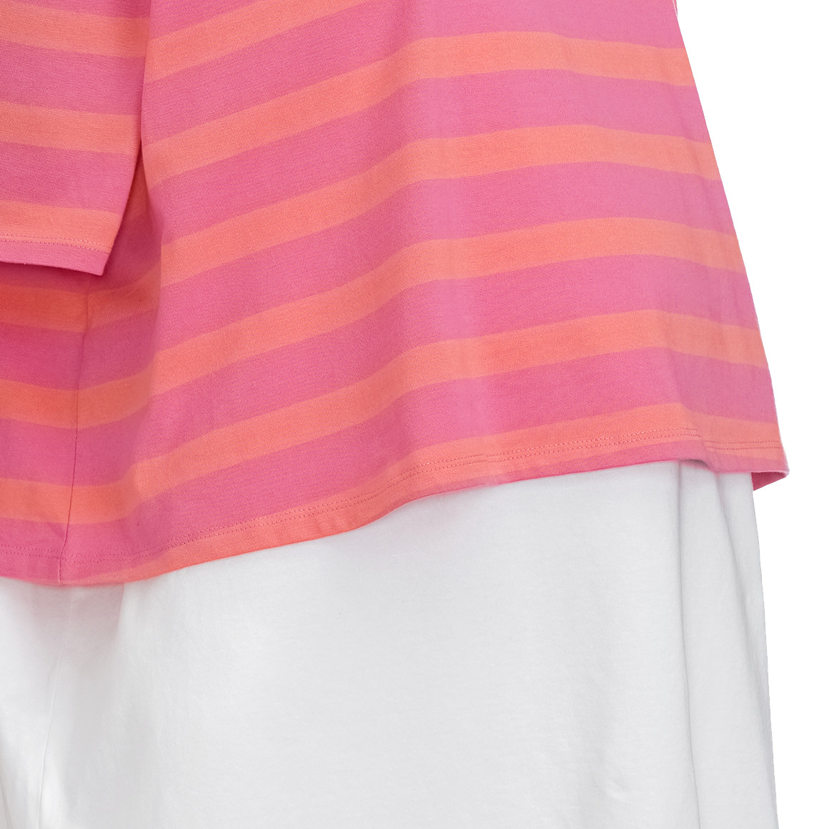 Gina Mama Damen Umstands-T-Shirt im Lagen-Look pink / orange / weiss