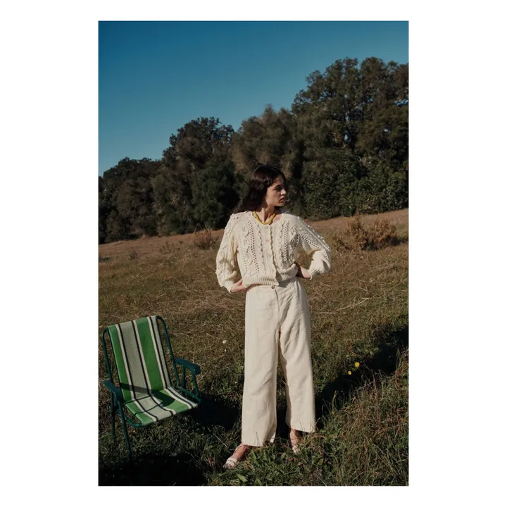 Louise Misha Pantalon Abuela Coton et Lin - Collection Femme | Crème