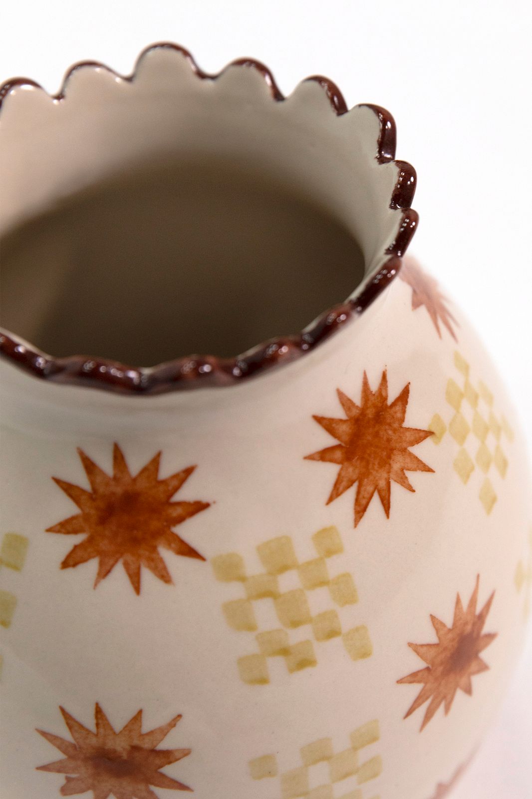 Beige vaas met print
