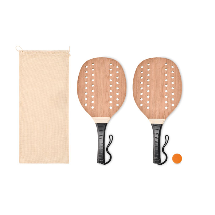 GiftRetail MO6846 - PALAS Set beach tennis en bois de ros
