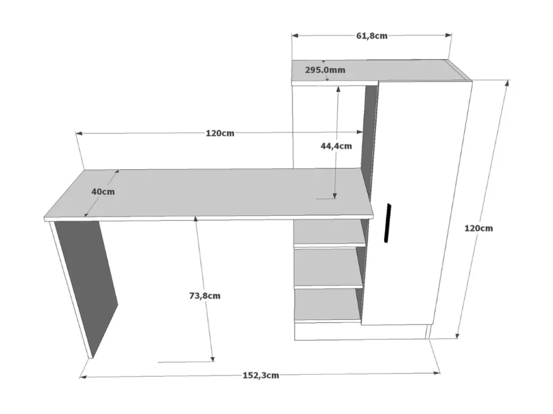 Bureau design avec rangements TEHDA