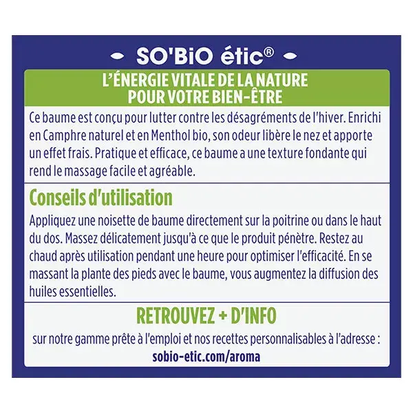 Bálsamo Respiratório de Eucalipto Orgânico So'Bio Étic Aroma 50ml