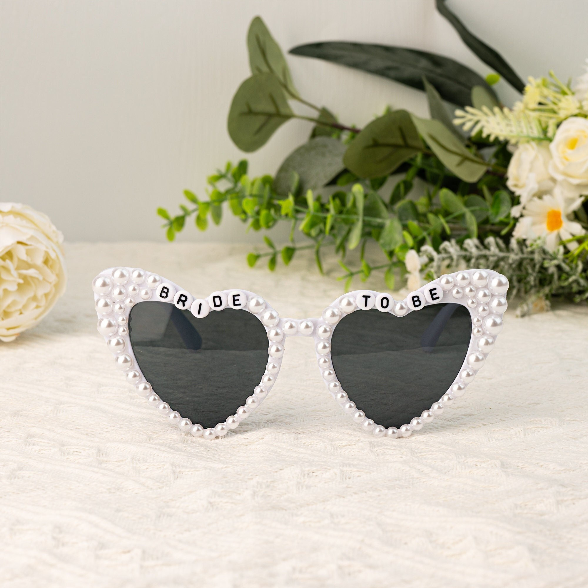 Photo Booth Herz Party Sonnenbrille Perlen Fotorequisite Foto Accessoire Dekoration für Junggesellinnenabschied - Bride to Be