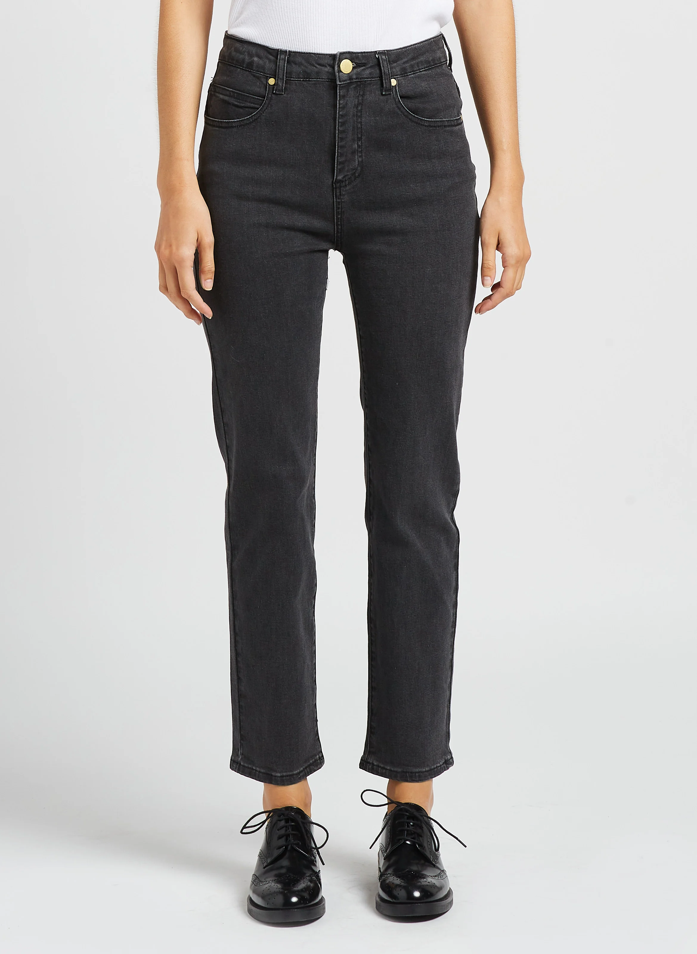 BRIEG - Jean droit 7/8 en coton | Gris