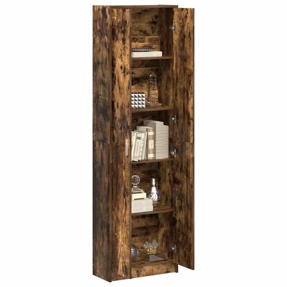 vidaXL - 2-deurs Kledingkast met planken - Hout - Gerookt eiken - 55x25x189 cm