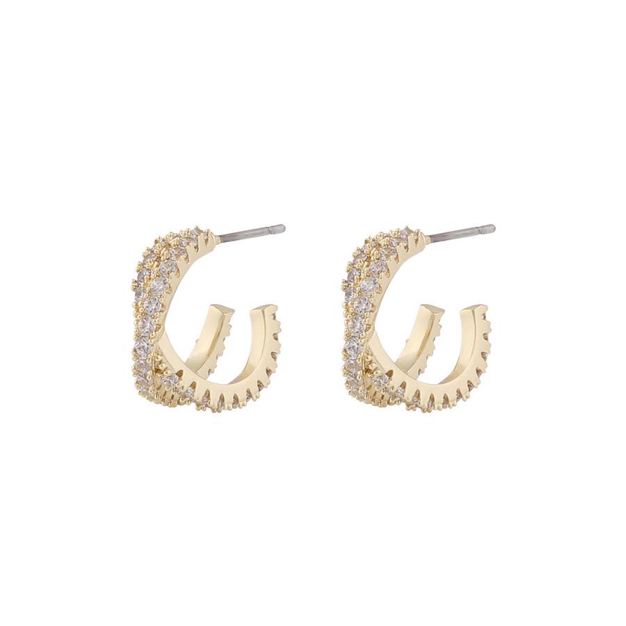 Snö Of Sweden Fanny Double Oval Earring Gold/Clear
