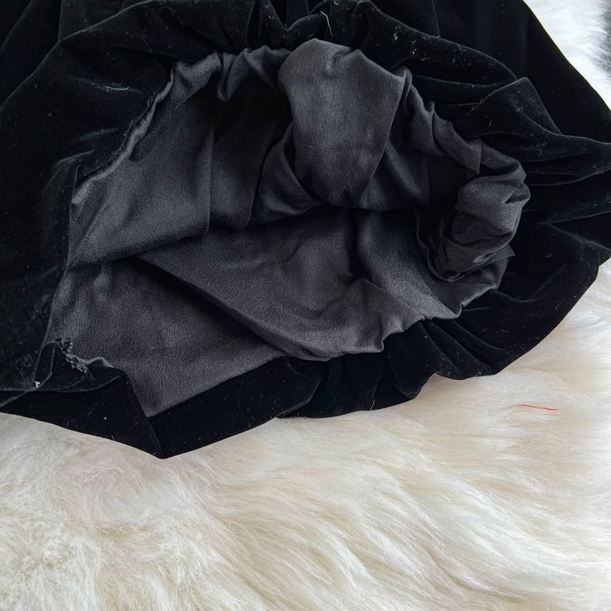 Yearnin - Hoge taille fluwelen effen shorts
