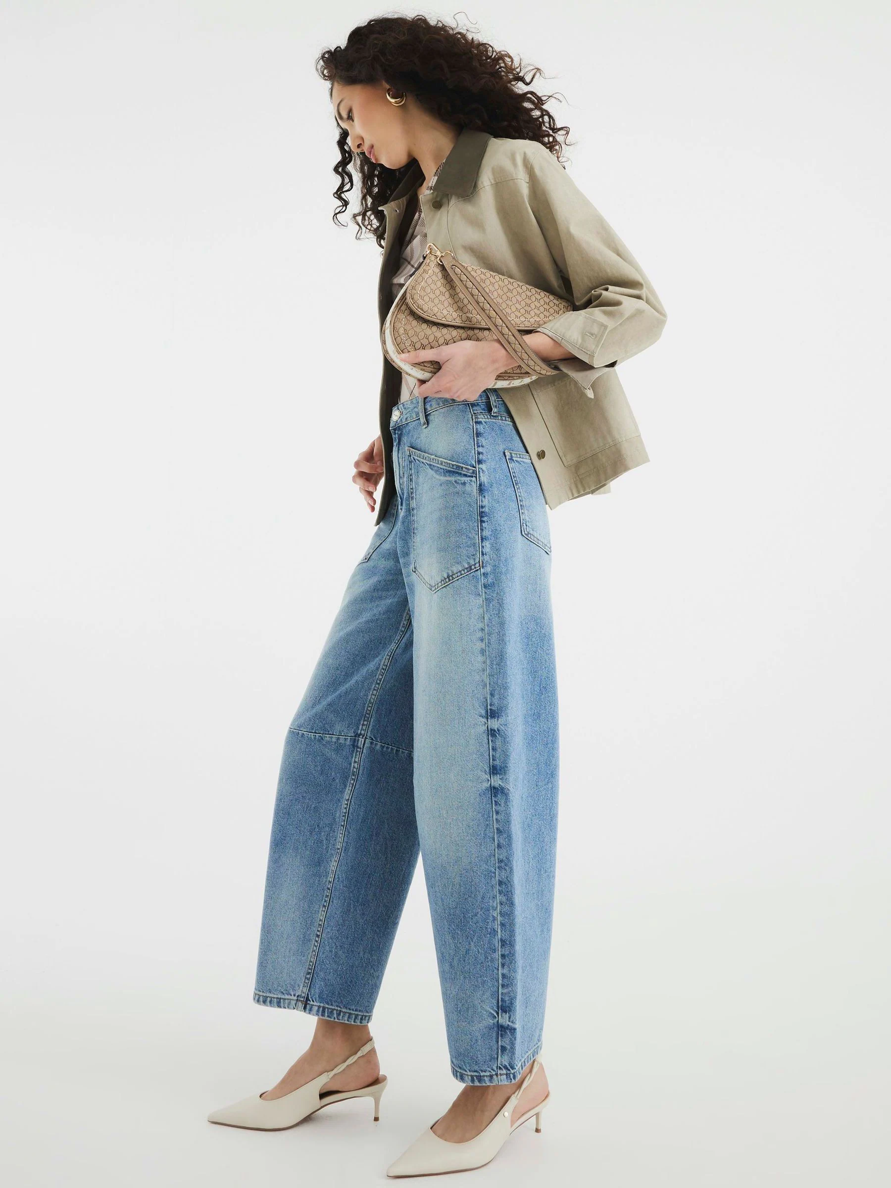 River Island Pocket Front Barrel 100% Katoenen Jeans