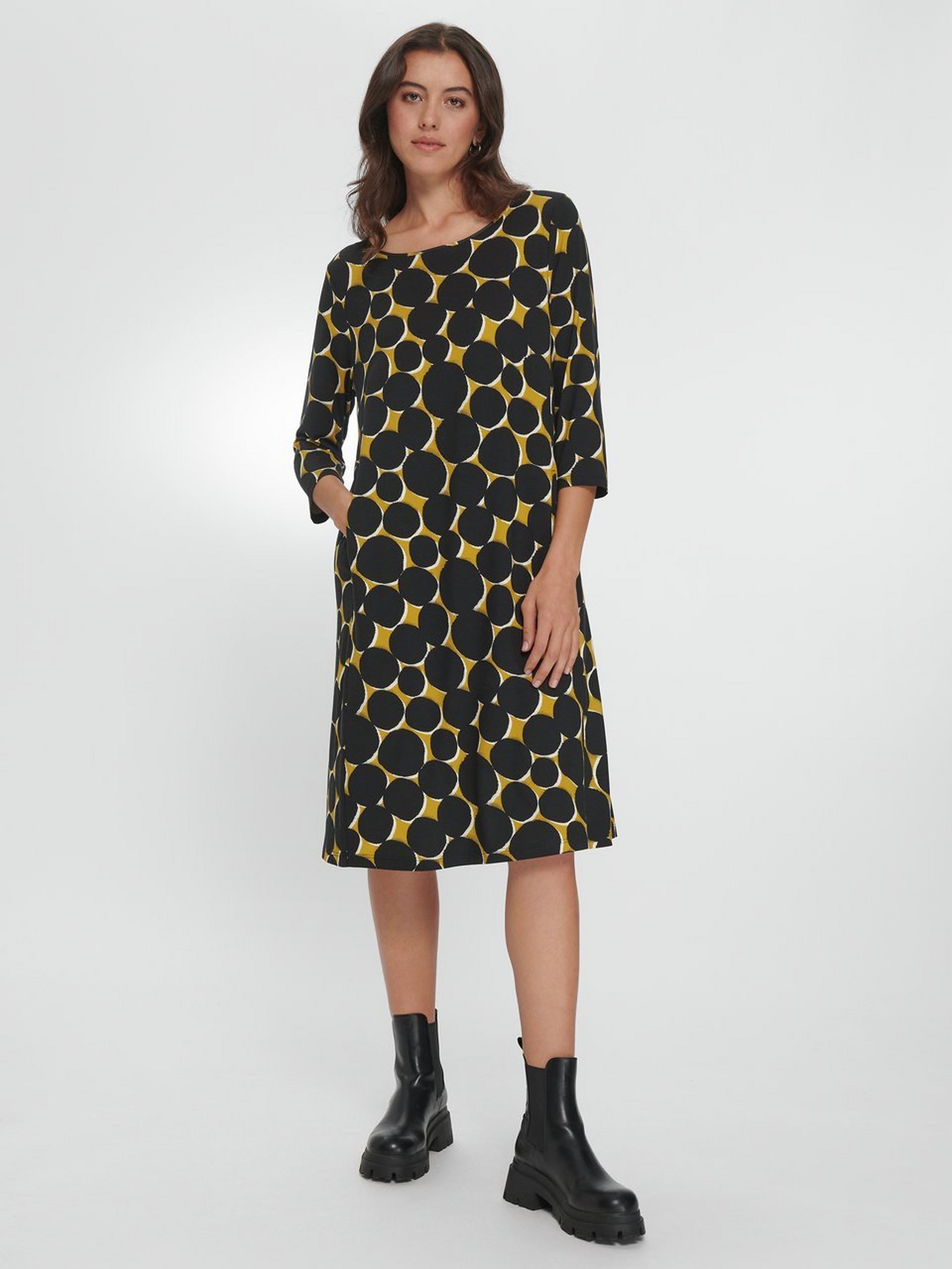 Jersey-Kleid mit 3/4-Arm