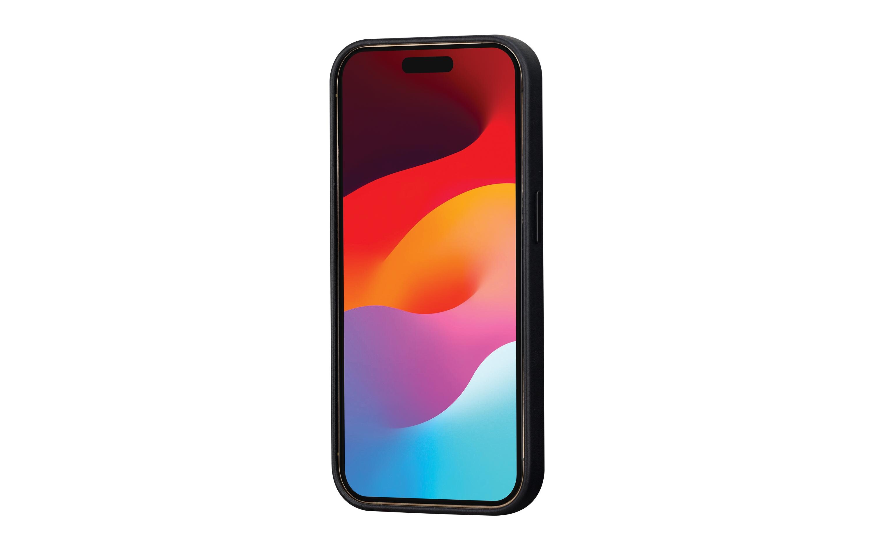 Book Cover Roskilde iPhone 15 Pro SchwarzSchutzhülle aus Leder mit MagSafe-Funktion für das Apple iPhone 15 Pro