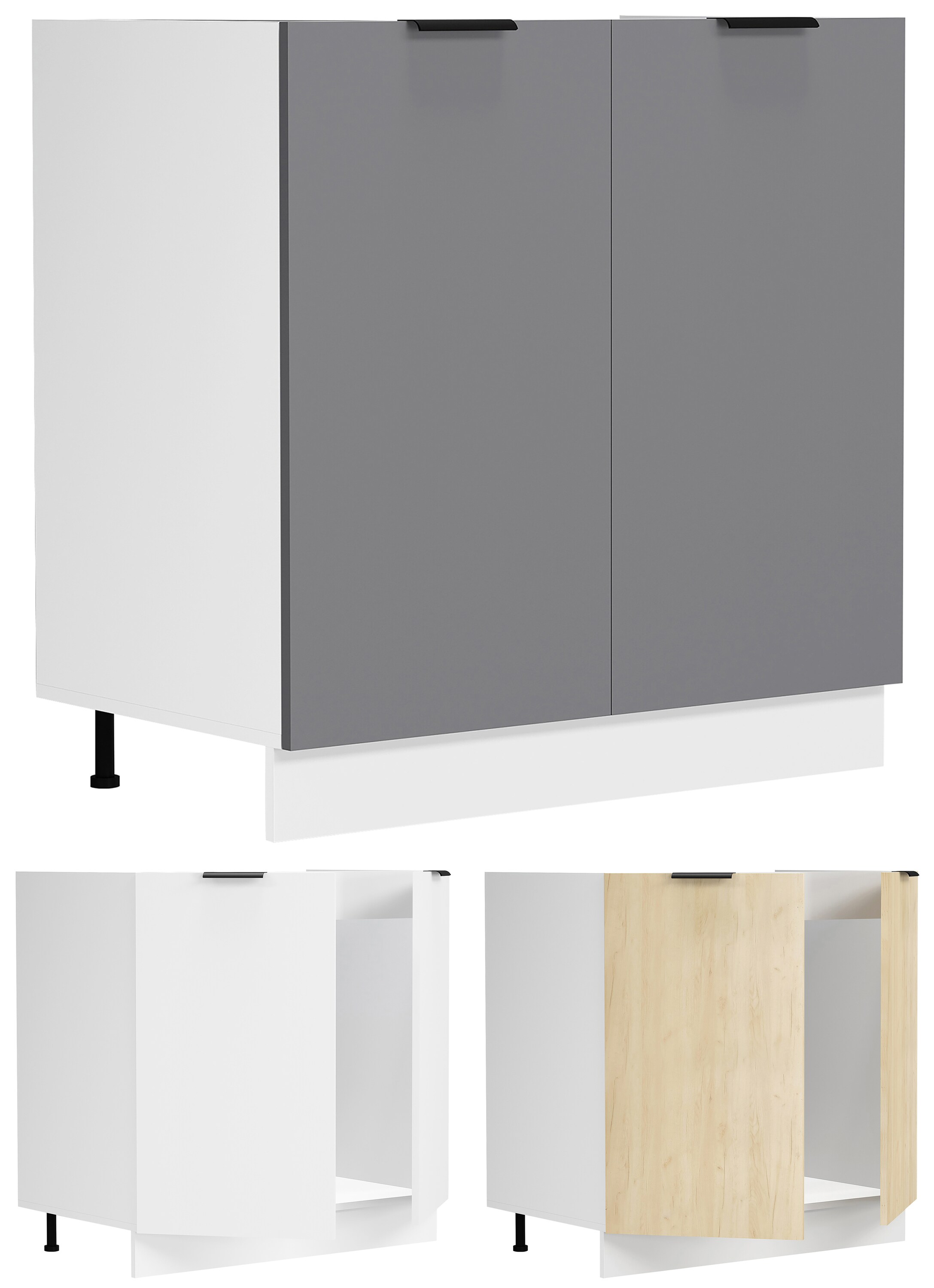 VCM Spülenunterschrank Breite 80 cm Spülschrank Unterschrank Spüle Küche Fasola
