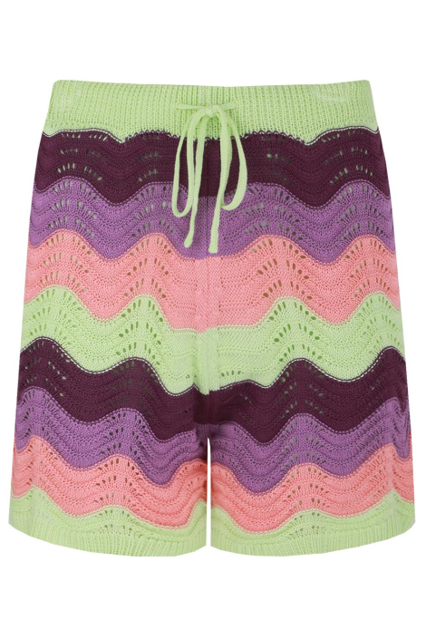Fluresk multi color dames korte broek