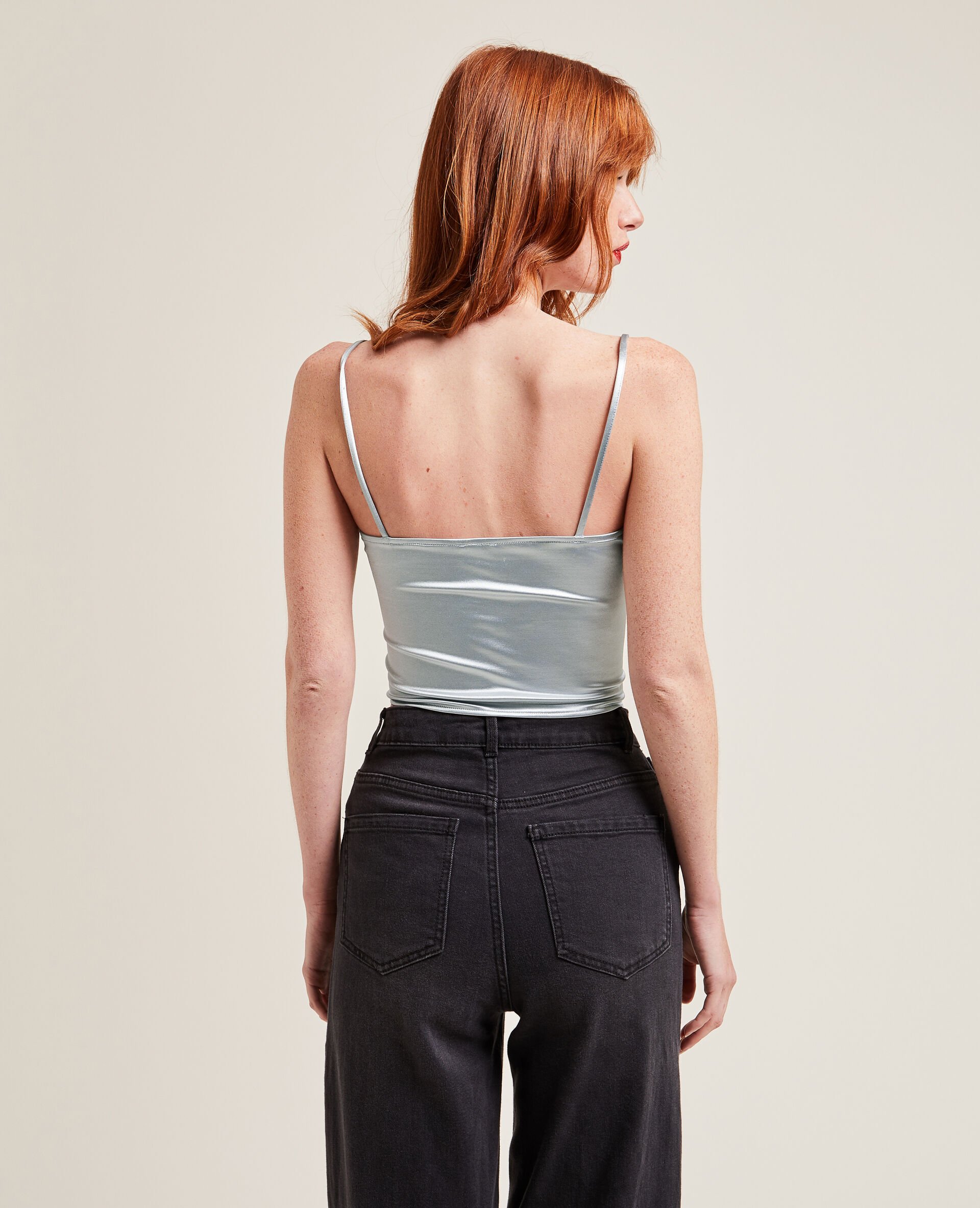 Corset en satin - Gris clair