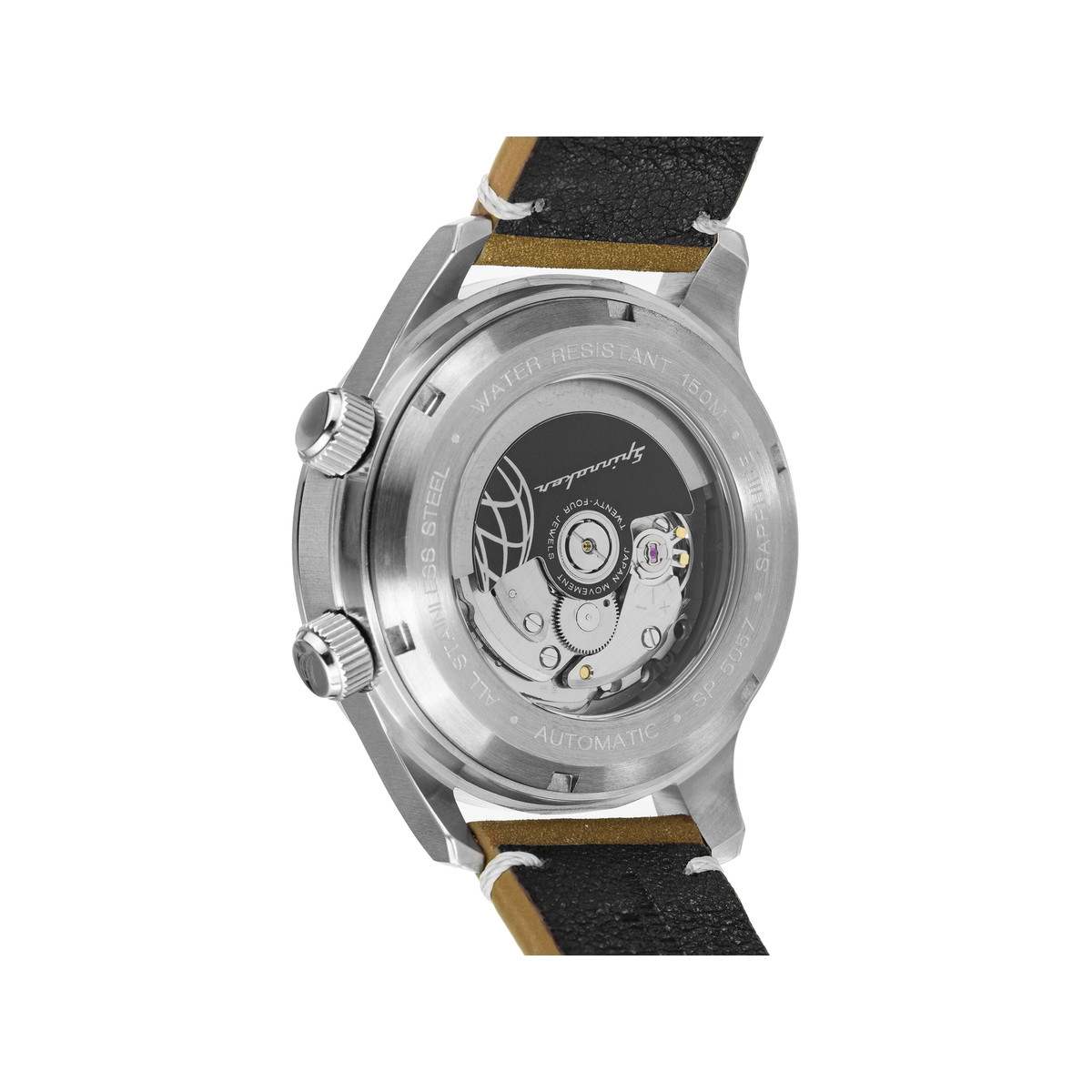 Montre Spinnaker homme acier cuir marron