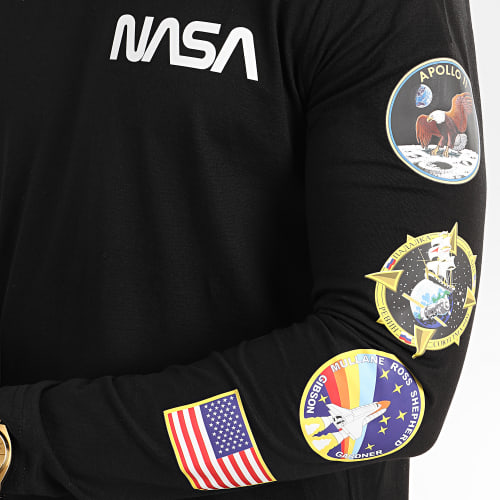 Tee Shirt Manches Longues USA Back Noir
