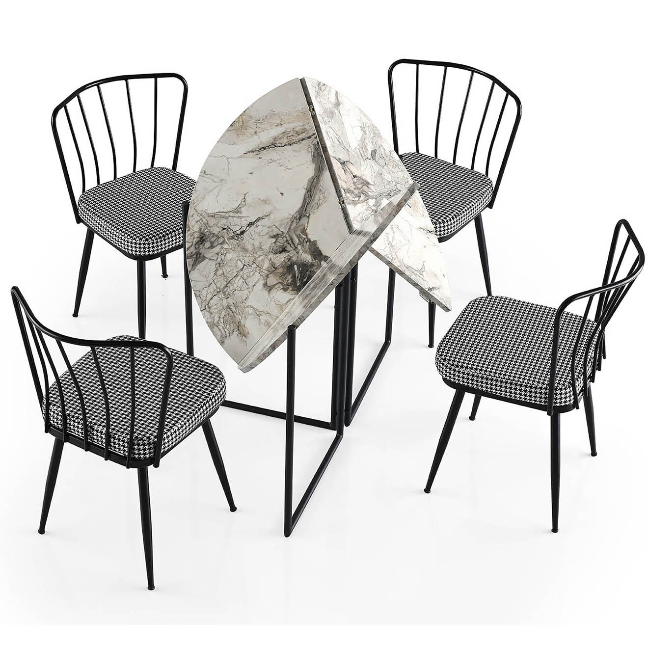 Homitis Table à manger Yaprak 1203 pin atlantique - 100x72x100 cm
