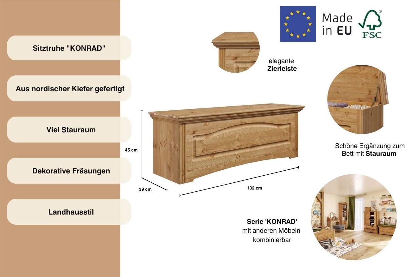 Home affaire Bettbank »Konrad« aus massiver, FSC®-zertifizierter Kiefer