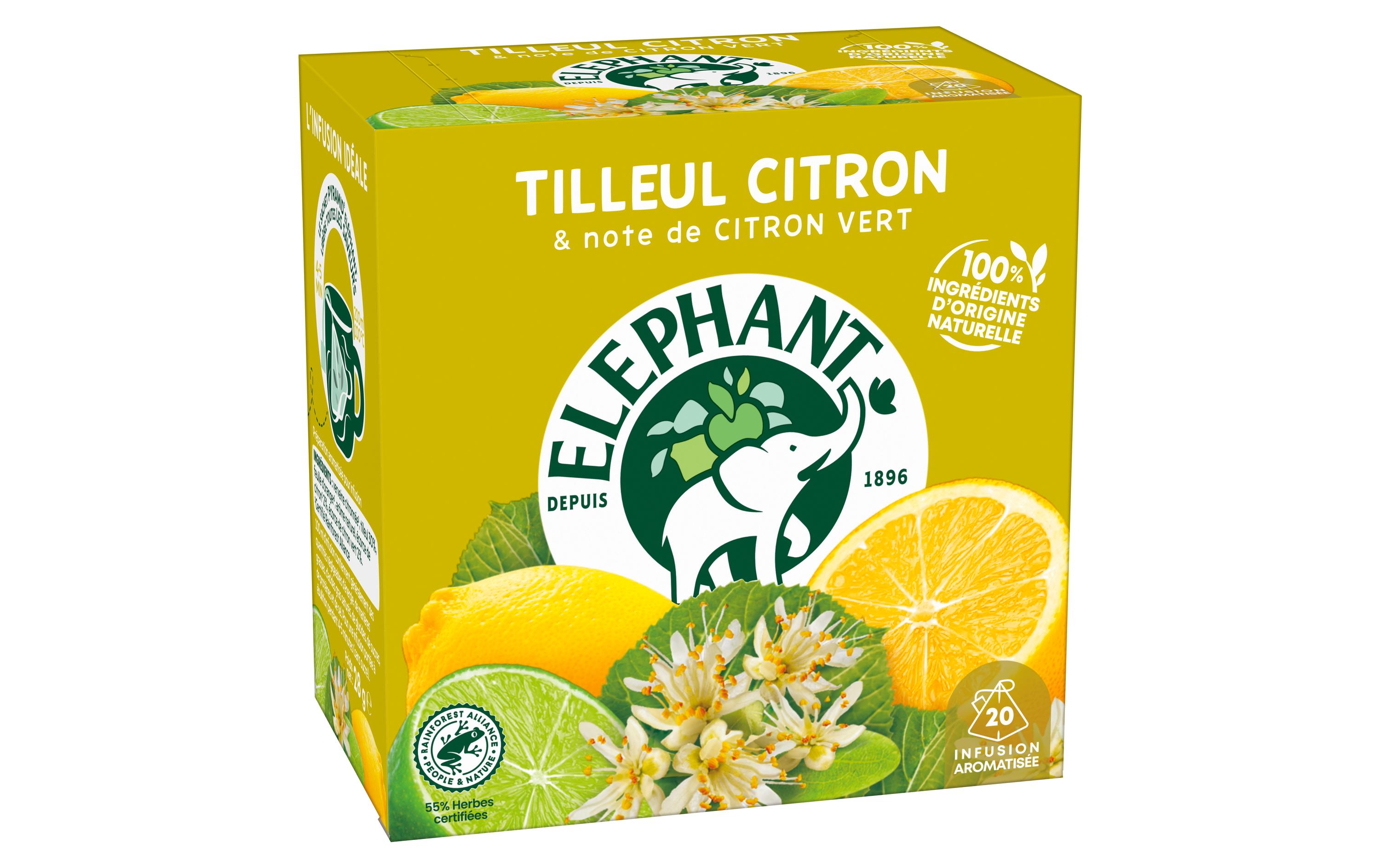 Teebeutel Infusion Tilleul Citron 20 StückTee mit Lindenblüte und Zitrone