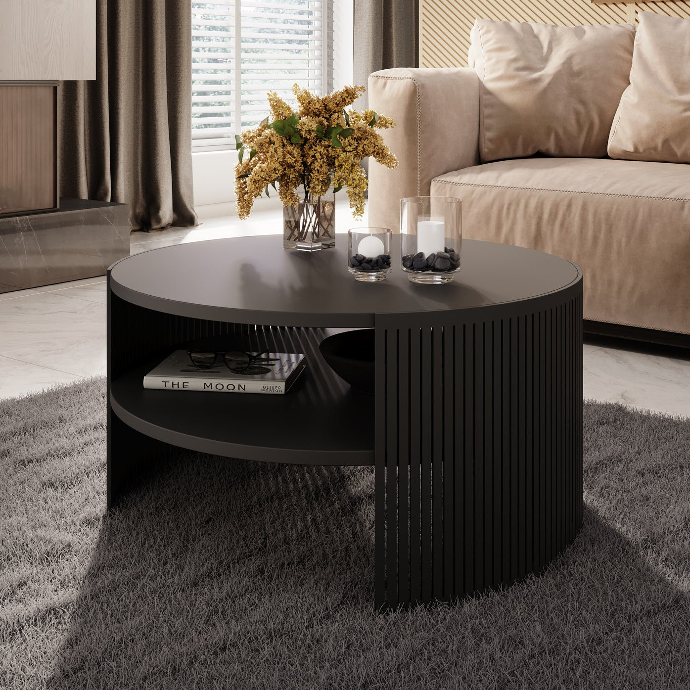 Fender - Salontafel - Zwart - 75x75x40 cm