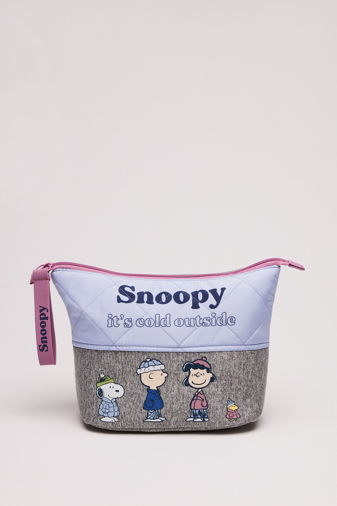 Nécessaire acolchoada tamanho médio do Snoopy