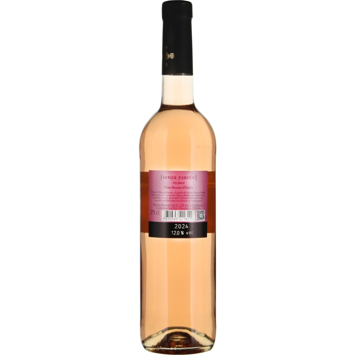 Vino Rosato d'Italia, Senza Parole -75cl