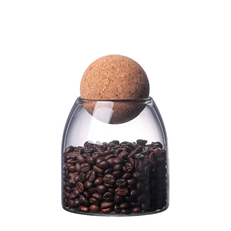 (3er Set) Vorrats Glas Aufbewahrungs Behälter inkl. Kork Kugel Deckel für Snacks / Süssigkeiten / Wattepads / Kosmetik