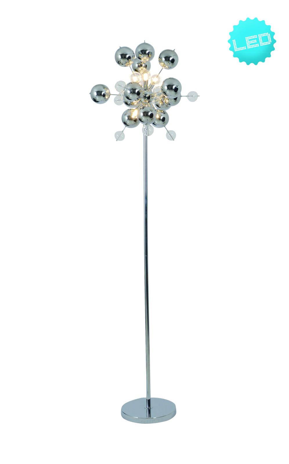 Stehleuchte Explosion - chrome - ca. 167 cm hoch
