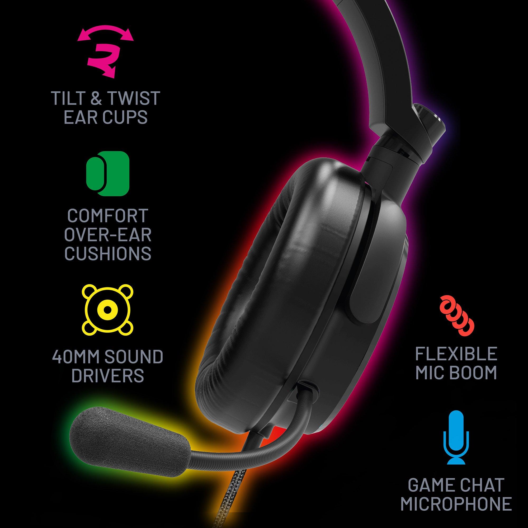 Stealth C6 100 LED Light Up Gaming Headset PS4 PS5 Xbox One Series S Series X Switch PC And mobile