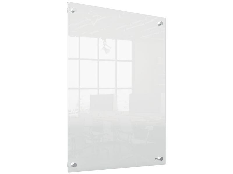 Nobo Acryl-Notiztafel Zur Wandmontage 60 cm x 45 cm, Transp Acryl-Tafel mit modernem, rahmenlosem Design verfügt zusätzlich über eine Wandmontage mit stilvollen, durchgehenden Eckhalterungen